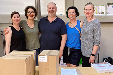 Annuschka Lochner (second from left) with her conference desk team, 21.08.2023